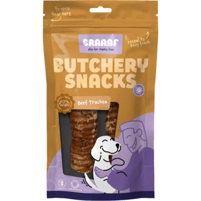 10x Braaaf Butchery Beef Trachea Hondensnack 85 gr