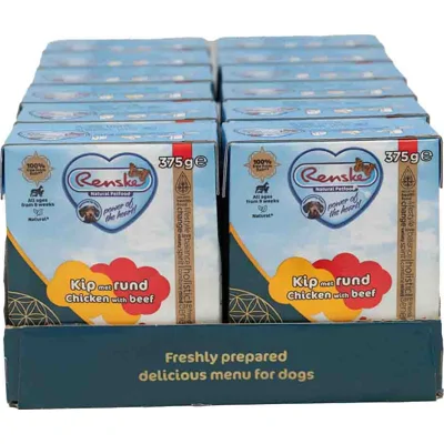 12x Renske Vers Puppy Tetra Hondenvoer Nat Rund 375 gr