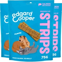 3x Edgard&Cooper Adult Strips Zalm&Kip 75 gr
