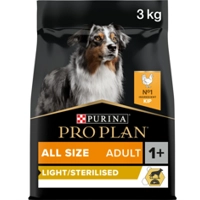4x Pro Plan Adult All Sizes Light Sterilised Kip 3 kg