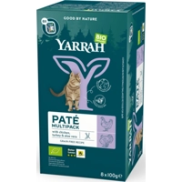 8x Yarrah Bio Kattenvoer Multipack Paté Graanvrij Kip&Kalkoen 8 x 100 gr