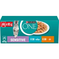 Purina One Sensitive met tonijn en kip natvoer kat (multipack) 120 x 85 g
