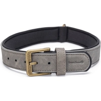 Beeztees Balacron Ax kunstleer grijs halsband hond 47-57cm x 30mm