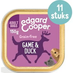 Edgard & Cooper Wild & Eend hond natvoer kuipjes 11 x 150gr