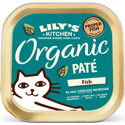 Lily's Kitchen Organic Paté met Vis natvoer kat 19 x 85 gram