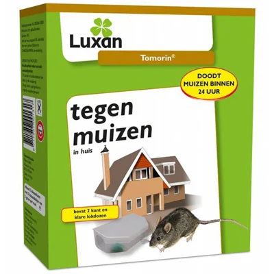 Tomorin Kant-en-klaar Tegen Muizen - Werkt binnen 24 uur - Inclusief 2 lokdozen - Klaar voor gebruik