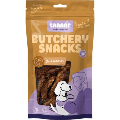 10x Braaaf Butchery Chicken Necks Hondensnack 125 gr