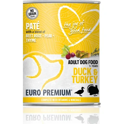 6x Euro-Premium Paté Adult Hondenvoer Nat Duck&Turkey 400 gr