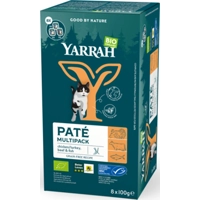 8x Yarrah Bio Kattenvoer Multipack Paté Graanvrij Kip&Rund 8 x 100 gr