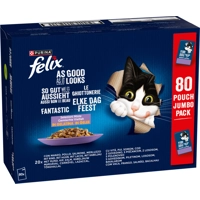 Felix Elke Dag Feest Kattenvoer Nat Pouch Gelei Mix Selection Multipack 80 x 85 gr