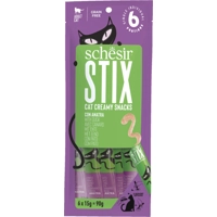 12x Schesir Kattensnack Stix Eend 6 x 15 gr