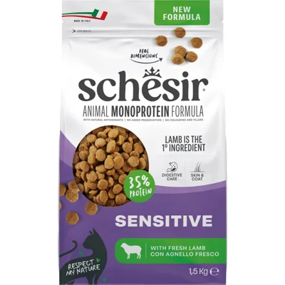 Schesir Monoproteïne Promo Kattenvoer Droog Sensitive Lam 1,5 kg