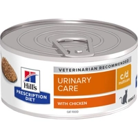 Hill's Prescription Diet C/D Multicare Urinary Care kattenvoer nat met Kip 156g blik