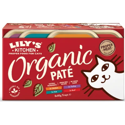 Lily's Kitchen Organic Patés multipack kattenvoer nat 8x85 gram