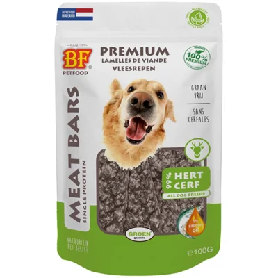 12x BF Petfood Meat Bars Hert 100 gr