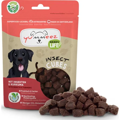 8x Yummeez Green Life Cubes Hondensnack Insecten 100 gr