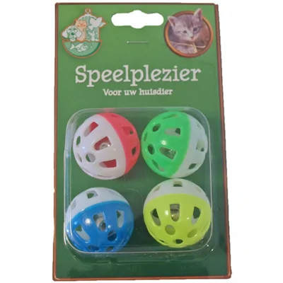 Boon Kattenspeelgoed Bal met Bel 4 stuks