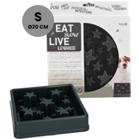 Eat Slow Live Longer Anti-schrok Voerbak Vierkant Grijs 20,5 cm product name