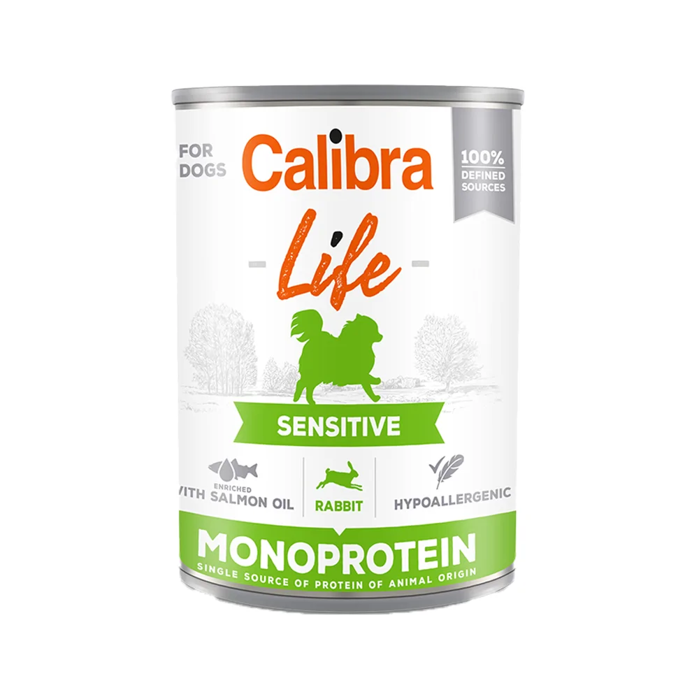 Calibra Dog Life Sensitive Natvoer - Konijn - 6 x 400 g