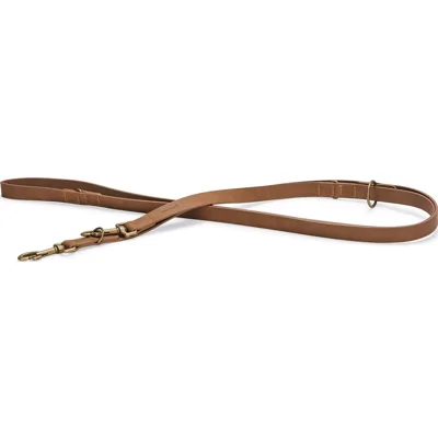 Beeztees Balacron Ax kunstleer hondenriem - verstelbaar - bruin - 300 × 2 cm