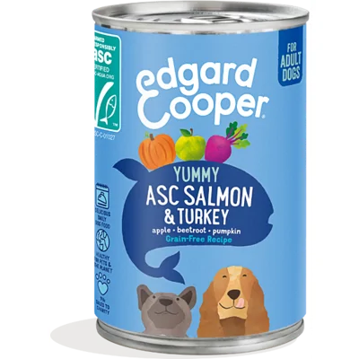 Edgard & Cooper Zalm en Kalkoen hond natvoer blik 400 gram