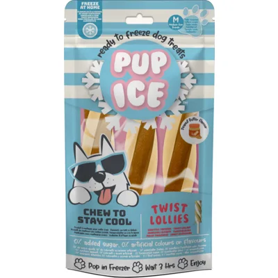 Pup Ice Twist Lollies M met pindakaas hondenijsjes Per verpakking (3 stuks)