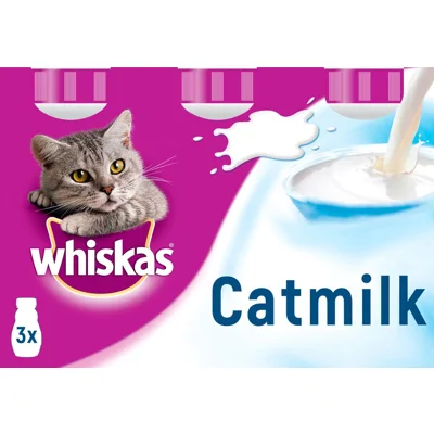 5x Whiskas Kattenmelk Flesje 3 x 200 ml