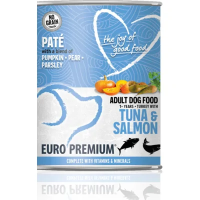 6x Euro-Premium Paté Adult Hondenvoer Nat Tuna&Salmon 400 gr