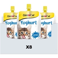 8x GimCat Yoghurt Pouch voor Katten 150 gr