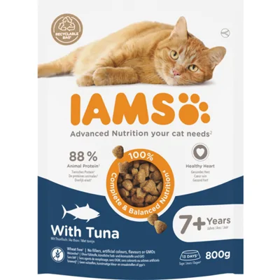 IAMS Cat Senior 7+ Kattenvoer Tuna 800 gr