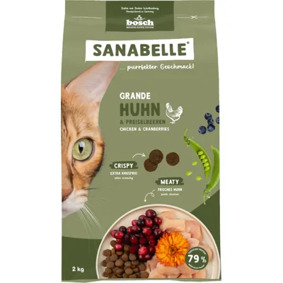 Sanabelle Grande met kip en cranberries kattenvoer 2 x 8 kg