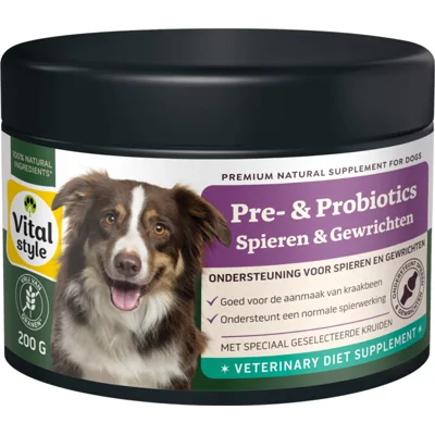 Vitalstyle Supplement Hond Pre-&Probiotics Spieren&Gewrichten 200 gr