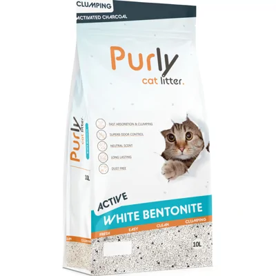 Purly Clumping White bentoniet kattenbakvulling - Active 10 liter