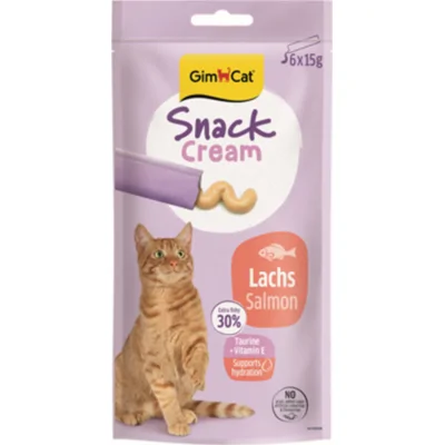 8x GimCat Kattensnack Cream Zalm 6 x 15 gr