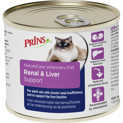 Prins NatureCare Veterinary Diet Cat Renal & Liver Support - 12 x 200 g