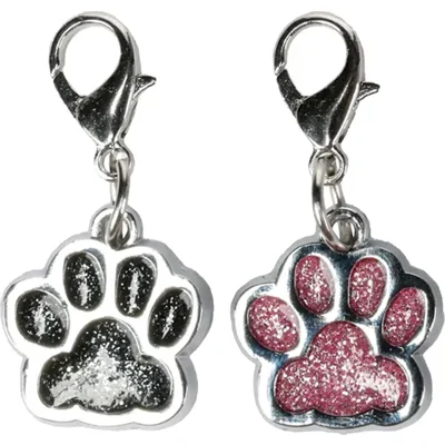 Flamingo Medaillon Poot Tassu - Roze & Zwart - S - 2 stuks
