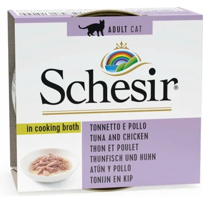 Schesir Tonijn met Kipfilet in visbouillon Per 14
