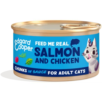 Edgard & Cooper zalm en kip kat natvoer blikje 85gr