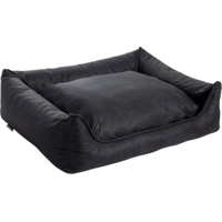 MaxxNobel Orthopedische Sofa lederlook/teddy Zwart/Antraciet hondenmand 90 x 70 cm
