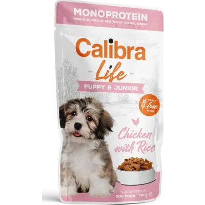 Calibra Life Dog Puppy&Junior Monoprotein Kip maaltijdzakjes hond 10 x 150 gram