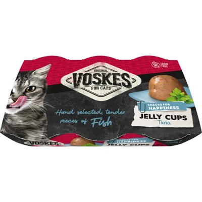 Voskes Jelly Cups tonijn kattensnack (6x25 g) 12 verpakkingen (72 x 25 g)