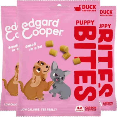 3x Edgard&Cooper Puppy Bite S Eend&Kip 50 gr