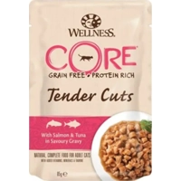 48x Wellness Core Kattenvoer Tender Cuts Zalm - Tonijn 85 gr
