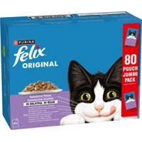 Felix Original Kattenvoer Nat Pouch Gelei Mix Selection 80 x 85 gr