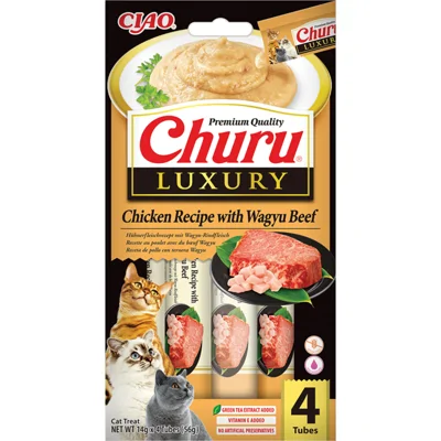 12x Ciao Kattensnack Churu Luxury Chicken&Wagyu Beef 4 x 14 gr