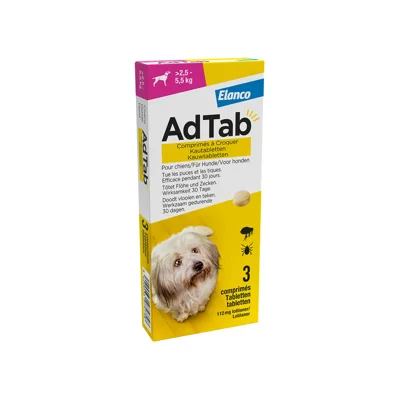 AdTab Hond - 112  mg - 2,5-5,5 kg - 2 x 3 tabletten