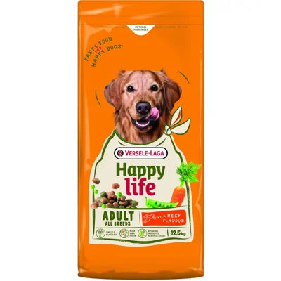 Happy Life Adult met rundsmaak hondenvoer 12,5 kg