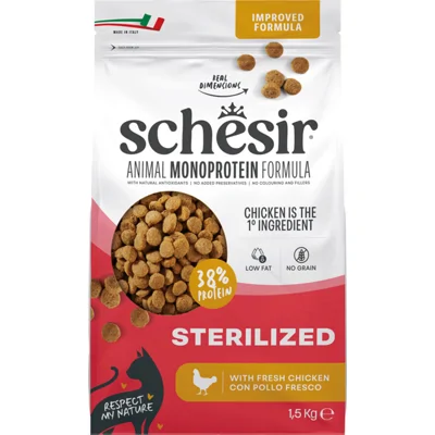Schesir Monoproteïne Promo Kattenvoer Droog Sterilized Kip 1,5 kg