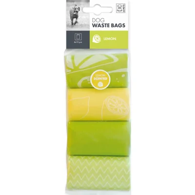 M-Pets dog waste bags lemon - 4 x 15 stuks