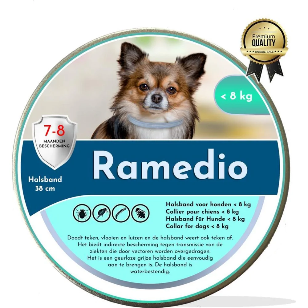 Ramedio anti vlooien en tekenband voor een kleine hond